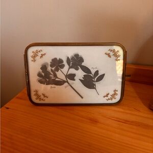 Botanical Glass Frame with Gold Trim